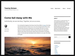Screenshot of the Twenty Sixteen theme