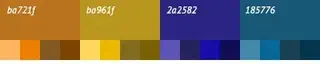 Image showing a colour scheme created using paletton